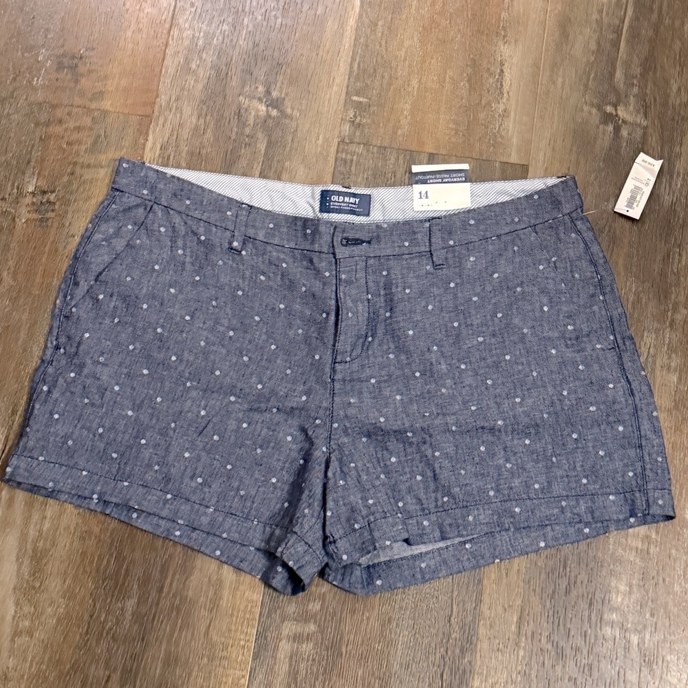 NWT *  Blue Polka Dot Everyday shorts Women size 14